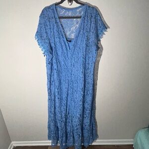 Torrid Powder Blue size 3x  Lace Maxi Dress cottageGore. Whimsical fairy